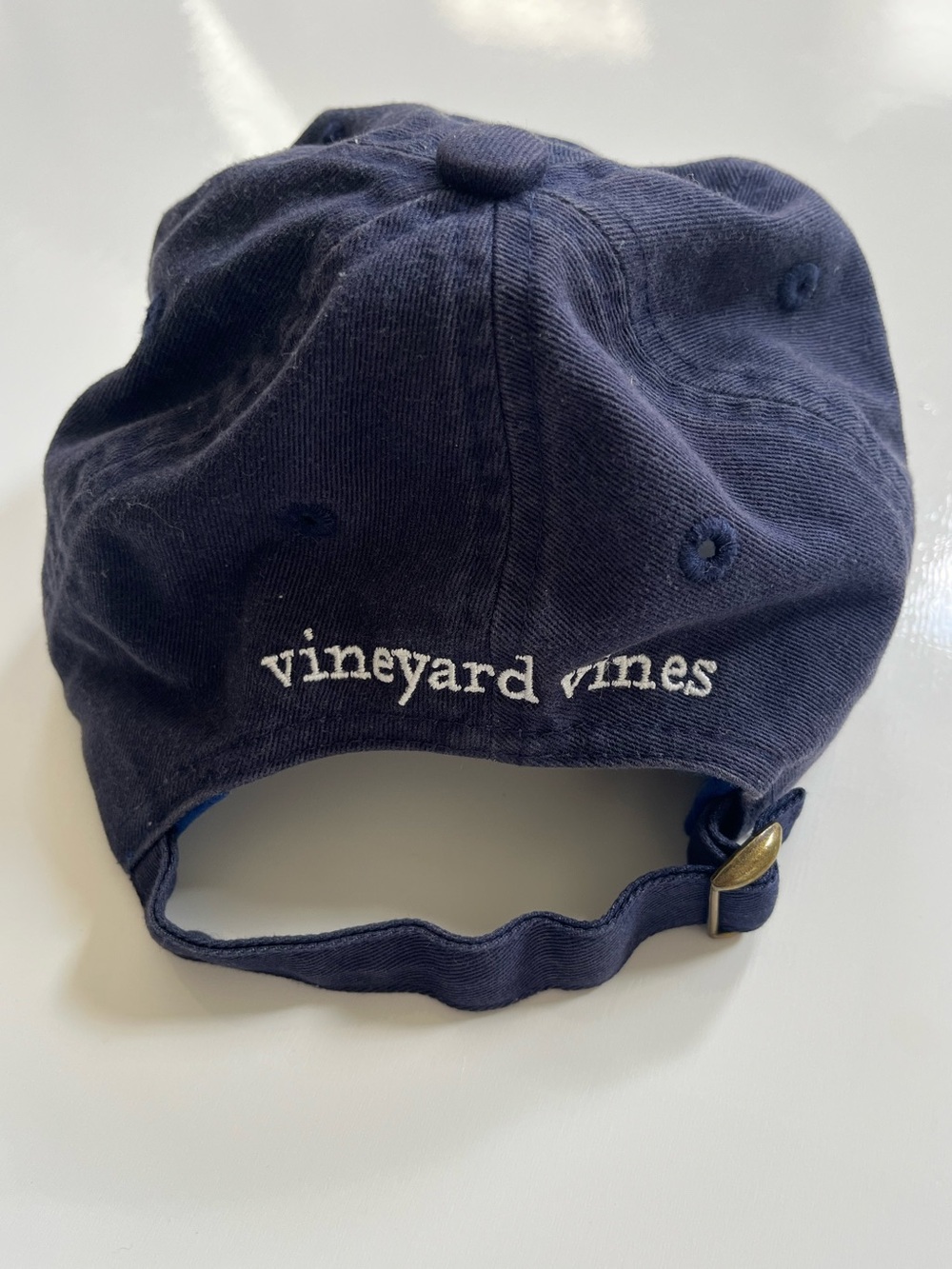 Vineyard Vines Navy Embroidered Whale Baseball Hat - Picture 3 of 4
